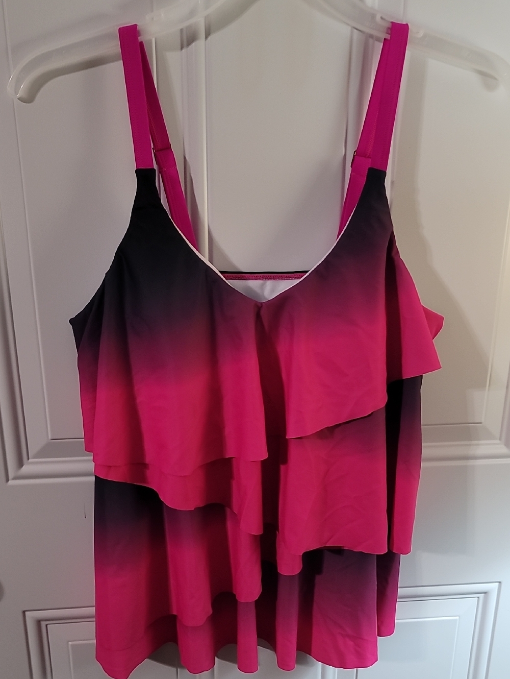 Pink Layered Ruffle Tankini Top - Picture 3 of 8